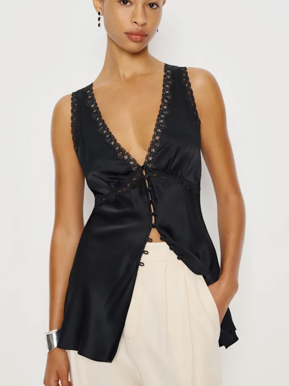 Reformation Addie Silk Top